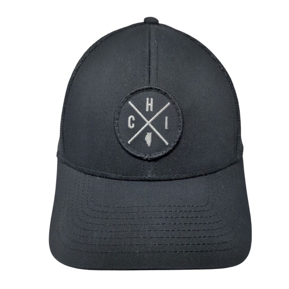 CHI Snapback Trucker Hat Black One Size Adjustable Embroidered Mesh Back HAKA